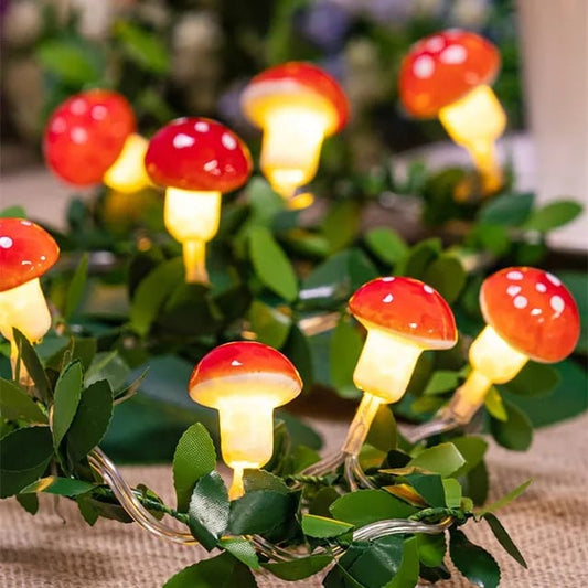 10 LED Mushroom Green Leaf LIGHT