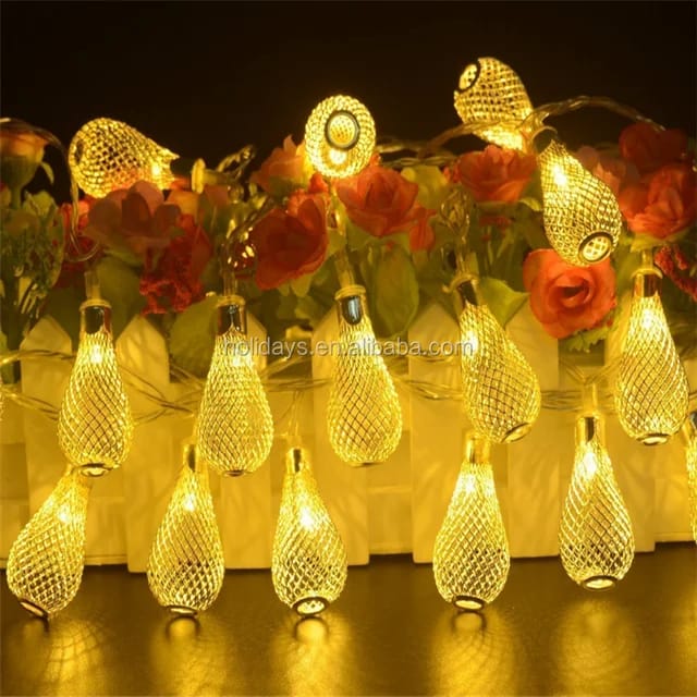 Gold Metal Water Drop Fairy String Light