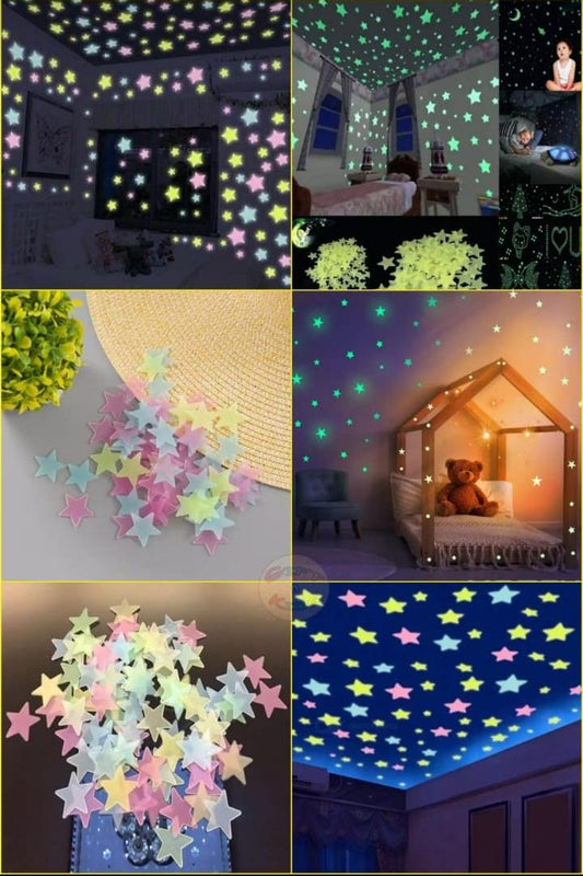 100pcs Luminous Wall Stickers Glow In The Dark Star